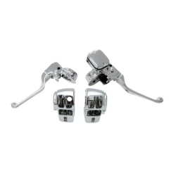 PartzBiz HD TR601743 - Bikers Choice Chrome 11/16 Bore แฮนด์ควบคุม Harley FLH/T Radio 96-07 | 601743 84702