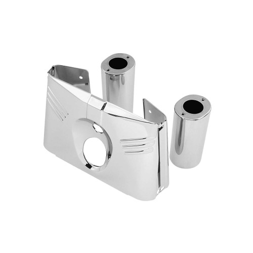 PartzBiz HD: 4422346-Bikers Chrome Ribbed 5 Piece Fork Tin Headlight Nacelle Set for Harley FL Softail PartzBiz HD: 4422346-Bikers Chrome Ribbed 5 Piece Fork Tin Headlight Nacelle Set for Harley FL Softail
