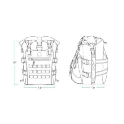 PartzBiz HD DS35160328 - Biltwell 3009-01 Black EXFIL-60 Sissy Bar Motorcycle Touring Bag 18" x 11" 3516-0328 35160328