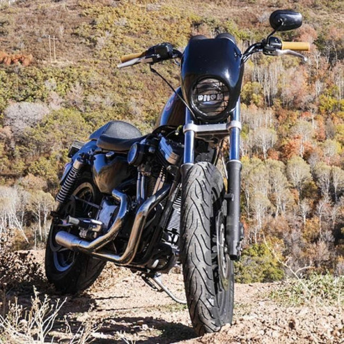 PartzBiz HD: 4422261-Bitlwell 6009-2016 1" Tracker High Smooth Slotted Black Handlebar Harley Metric Custom 0601-5123 06015123 davidson sx650 shadow virago vulcan intruder bobber chopper motorcycle 