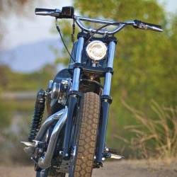 PartzBiz HD DS06015135 - Biltwell 6016-2016 1" Moto Smooth Slotted Black Handlebar Harley Metric 0601-5135 06015135 davidson sx650 shadow virago vulcan intruder bobber chopper motorcycle 