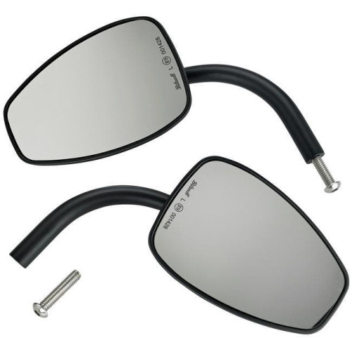 PartzBiz HD: 4422175-Biltwell 6504-400-132 Black Perch Mount Teardrop Utility Mirror for Harley Metric Custom Chopper Vintage Street Motorcycle Yamaha Ducati Honda kawasaki suzuki Front back left right side view 0640-1330 06401330
