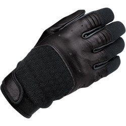 PartzBiz HD DS33012321C - Biltwell Bantam Heavy Duty Black Leather Riding Gloves (XS-2XL) cowhide suede internal padding abrasion resistance shock isolation outdoors grip stitched adjustable weather hand protection 33012323 33012324