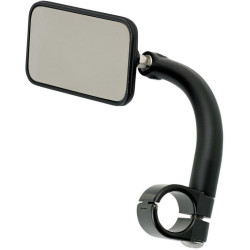 PartzBiz HD DS06400992 - Biltwell Black Square Utility Mirrors Clamp-On Mounts 1” บาร์สำหรับ Harley (ea) | UM-REC-01-BK
