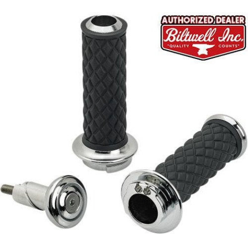 PartzBiz HD: 4422056-Biltwell Chrome 6604-105-01 Chrome Alumicore 1" Grip Set Dual Cable Harley Fit | 6604-105-01 PartzBiz HD: 4422056-Biltwell Chrome 6604-105-01 Chrome Alumicore 1" Grip Set Dual Cable Harley Fit | 6604-105-01