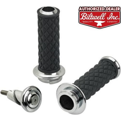 PartzBiz HD: 4422057-Biltwell Chrome 6605-105-01 Chrome Alumicore 1" Grip Set TBW Harley Fit | 6605-105-01 PartzBiz HD: 4422057-Biltwell Chrome 6605-105-01 Chrome Alumicore 1" Grip Set TBW Harley Fit | 6605-105-01
