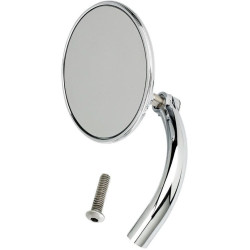 PartzBiz HD DS06400987 - Biltwell Chrome Round Utility Mirror Perch Mount สำหรับ Harley Metric Custom (ea) | UM-CIR-HD-CP