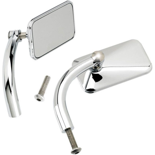 PartzBiz HD: 4422035-Biltwell Chrome Square Utility Mirrors Perch Mount 4 Harley Metric Custom (pr) | UP-REC-HD-CP