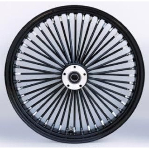 PartzBiz HD: 4421988-Black/Black Ultima 48 Fat King Spoke 21 x 3.5 Front Dual Disc Wheel Harley 08-19  37-724 Touring Bagger Dresser FLHT FLHX FLHR FLTR Electra Street Road Glide King Ultra Limited Classic