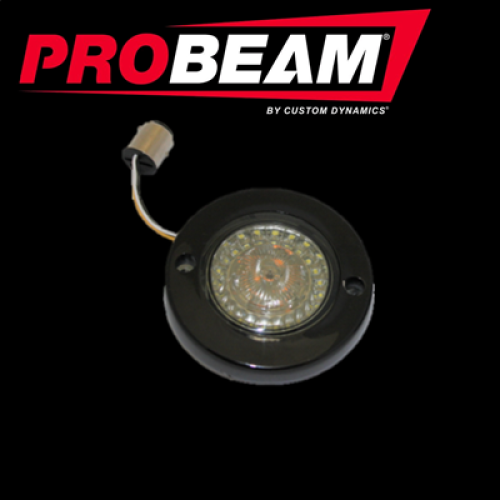 PartzBiz HD: -Black PROBEAM¬Æ LED Flat Bezel Front Turn Signals Amber White Dynamic Ringz