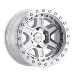 PartzBiz HD BRW-1785REN-85127S71 - Black Rhino Wheels Reno Beadlock Silver 17X8.5 5X5 5X127 -38mm Offset Rim Jeep Wrangler JK JL JT Grand Cherokee WJ WK WK2 Commander Wheels Rims Upgrade 5x127 5 Lug Offroad 4x4