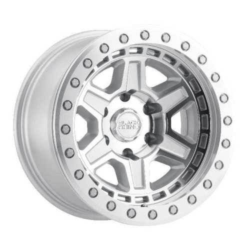 PartzBiz HD: 4421947-Black Rhino Wheels Reno Beadlock Silver 17X8.5 5X5 5X127 -38mm Offset Rim Jeep Wrangler JK JL JT Grand Cherokee WJ WK WK2 Commander Wheels Rims Upgrade 5x127 5 Lug Offroad 4x4