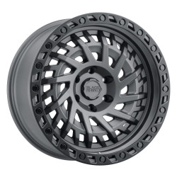 PartzBiz HD BRW-1790SHD-85127G71 - ล้อแรดดำ Matte Gunmetal w/ Black Lip 17X9 5X5 5X127 ET -18 มม. Offset ขอบ Jeep Wrangler JK JL JT Gladiator Grand Cherokee WJ WK WK2 Commander ล้อขอบอัพเกรด 5x127 5 Lug Offroad 4x4