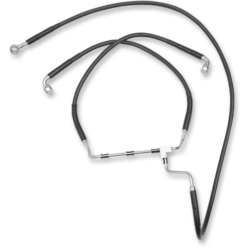 PartzBiz HD: 4421884-Black Vinyl Extended Length Front Brake Line Harley 14-15 Non ABS Plus 10 - 1741-3984