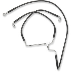 PartzBiz HD DS17413976 - Black Vinyl Extended Length Front Brake Line Harley 14-15 Non ABS Plus 2 - 1741-3976 PartzBiz HD DS17413976 - Black Vinyl Extended Length Front Brake Line Harley 14-15 Non ABS Plus 2 - 1741-3976