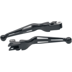PartzBiz HD DS06100221 - Drag Satin Black Slotted Wide Hand Levers คลัตช์เบรก Harley 08-13 Touring | 0610-0221