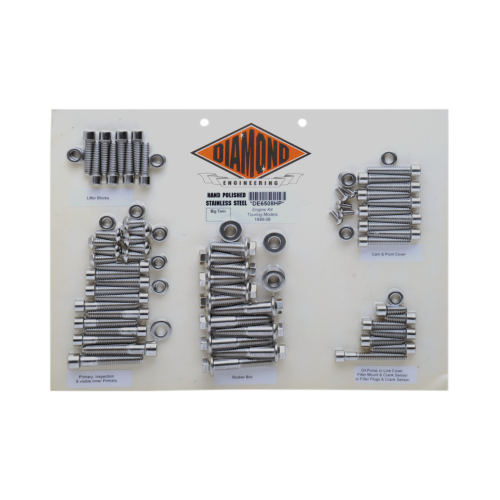 PartzBiz HD: 4421860-ชุดน็อตเครื่องยนต์สแตนเลสขัดเงา Diamond Engineering OEM FLH 99-06 | DE6508P PartzBiz HD: 4421860-ชุดน็อตเครื่องยนต์สแตนเลสขัดเงา Diamond Engineering OEM FLH 99-06 | DE6508P