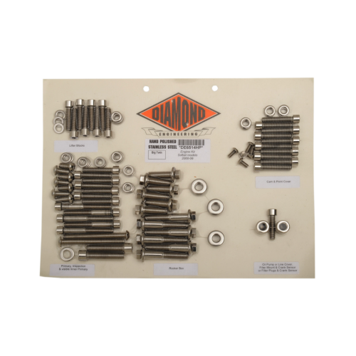 PartzBiz HD: 4421861-ชุดสลักเกลียวเครื่องยนต์สแตนเลสขัดเงา Diamond Engineering OEM Softail 00-06 | DE6514P PartzBiz HD: 4421861-ชุดสลักเกลียวเครื่องยนต์สแตนเลสขัดเงา Diamond Engineering OEM Softail 00-06 | DE6514P