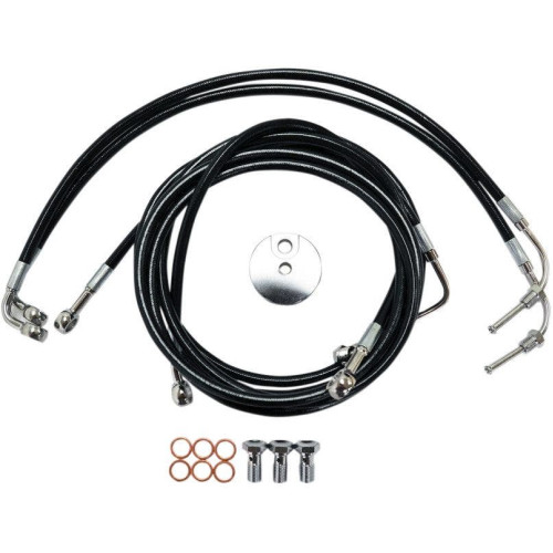 PartzBiz HD: 4421718-La Choppers Black Vinyl Front Brake Line for Harley 09-13 FLH ABS Mini Apes-LA-8051B08B PartzBiz HD: 4421718-La Choppers Black Vinyl Front Brake Line for Harley 09-13 FLH ABS Mini Apes-LA-8051B08B