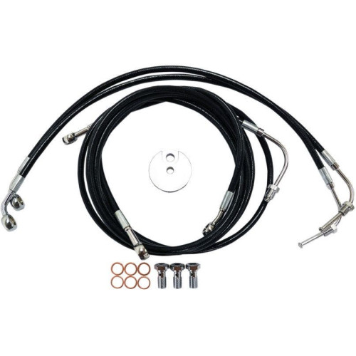 PartzBiz HD: 4421722-La Choppers Black Vinyl Front Brake Line for Harley 08-13 FLTR ABS 12-14 Bars-LA-8050B13B PartzBiz HD: 4421722-La Choppers Black Vinyl Front Brake Line for Harley 08-13 FLTR ABS 12-14 Bars-LA-8050B13B