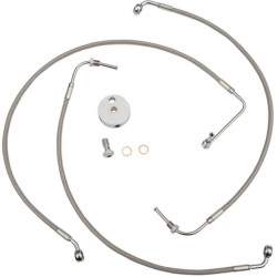 PartzBiz HD DS17413921 - La Choppers Stainless Steel Front Brake Line 4 Harley 09-13 FL Non Abs 18-20 Bars-LA-8010B19