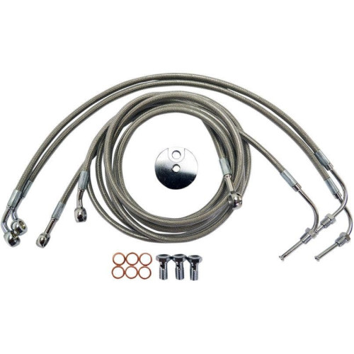PartzBiz HD: 4421729-La Choppers Stainless Steel Front Brake Line for Harley 08-13 FLTR ABS 18-20 Bars-LA-8050B19 PartzBiz HD: 4421729-La Choppers Stainless Steel Front Brake Line for Harley 08-13 FLTR ABS 18-20 Bars-LA-8050B19