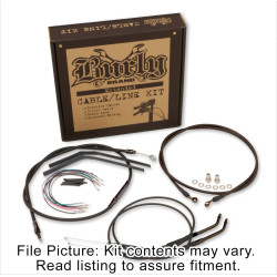PartzBiz HD B30-1033 - Burly Black Vinyl Extended Cable Kit for 12" Handlebars Harley Dyna FXD 98-05 | B30-1033 PartzBiz HD B30-1033 - Burly Black Vinyl Extended Cable Kit for 12" Handlebars Harley Dyna FXD 98-05 | B30-1033