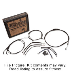 PartzBiz HD B30-1034 - Burly Black Vinyl Extended Cable Kit for 14" Handlebars Harley Dyna FXD 98-05 | B30-1034 PartzBiz HD B30-1034 - Burly Black Vinyl Extended Cable Kit for 14" Handlebars Harley Dyna FXD 98-05 | B30-1034