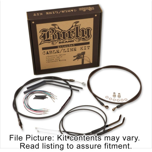 PartzBiz HD: 4421676-Burly Black Vinyl Extended Cable Kit for 14" Gorilla Bars Harley FLST 11-14 | B30-1070