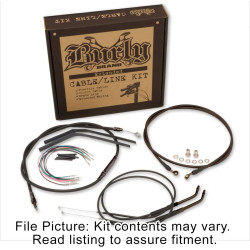 PartzBiz HD B30-1075 - Burly Black Vinyl Extended Cable Kit for 18" Handlebars Harley FXST 11-14 | B30-1075 PartzBiz HD B30-1075 - Burly Black Vinyl Extended Cable Kit for 18" Handlebars Harley FXST 11-14 | B30-1075