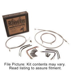 PartzBiz HD B30-1059 - Burly Braided Stainless Steel Cable/Line Kit For 18" Apehangers Harley FXST/B/D 2000-2006 | easternperformance.com PartzBiz HD B30-1059 - Burly Braided Stainless Steel Cable/Line Kit For 18" Apehangers Harley FXST/B/D 2000-2006 | easternperformance.com
