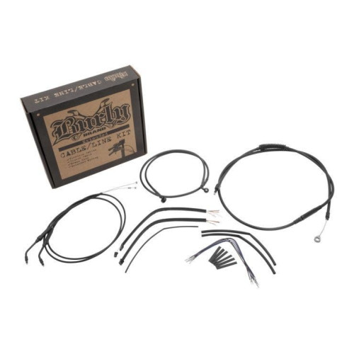 PartzBiz HD: 4421578-Burly Brand B30-1106 Complete Black Vinyl Cable Line Kit for 12" Ape Hangers