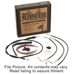 PartzBiz HD B30-1115 - Burly Brand Black Vinyl Extended Cable Kit Harley 14-15 W/ ABS 13” แฮนด์บาร์ - B30-1115 PartzBiz HD B30-1115 - Burly Brand Black Vinyl Extended Cable Kit Harley 14-15 W/ ABS 13” แฮนด์บาร์ - B30-1115