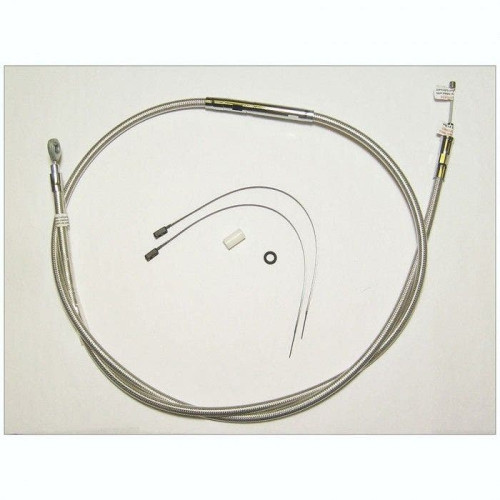 PartzBiz HD: 4421477-Magnum Polished Stainless Braided 64" Plus + 2 Clutch Cable for Harley FLH/T 08-13 | 52232HE
