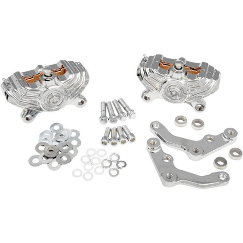 PartzBiz HD: 4421434-Performance Machine PM Chrome Vintage Dual Front Brake Caliper Harley 11.8 | 0052-4008-ช PartzBiz HD: 4421434-Performance Machine PM Chrome Vintage Dual Front Brake Caliper Harley 11.8 | 0052-4008-ช