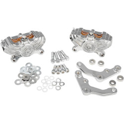 PartzBiz HD PM0052-4010-CH - Performance Machine PM Chrome Vintage Dual Front Brake Caliper Harley 13 ” | 0052-4010-ช PartzBiz HD PM0052-4010-CH - Performance Machine PM Chrome Vintage Dual Front Brake Caliper Harley 13 ” | 0052-4010-ช