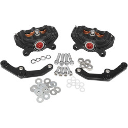 PartzBiz HD PM0052-4006-SMB - Performance Machine PM Black Ops Vintage Dual Front Brake Caliper Harley 11.5 | 0052-4006-SMB PartzBiz HD PM0052-4006-SMB - Performance Machine PM Black Ops Vintage Dual Front Brake Caliper Harley 11.5 | 0052-4006-SMB