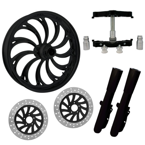 PartzBiz HD: 4421403-Calypso Black 23" Wheel Tire Dual Rotors w/ Raked Triple Trees Lowers & Sliders | CALYPSO-DUAL-BLK-KIT-PCKG PartzBiz HD: 4421403-Calypso Black 23" Wheel Tire Dual Rotors w/ Raked Triple Trees Lowers & Sliders | CALYPSO-DUAL-BLK-KIT-PCKG