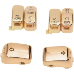 PartzBiz HD 659351 - CCI Gold 6 Piece Handlebar Control Switch Key Cap Set Dyna Softail XL FLHT | 659351 PartzBiz HD 659351 - CCI Gold 6 Piece Handlebar Control Switch Key Cap Set Dyna Softail XL FLHT | 659351