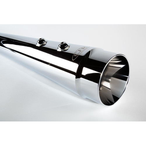 PartzBiz HD: 4421364-Cary Faas CFR 4 1/2" Chrome All Smooth Megaphone Tapered Mufflers for Harley FLH | FLH001 FLH001C PartzBiz HD: 4421364-Cary Faas CFR 4 1/2" Chrome All Smooth Megaphone Tapered Mufflers for Harley FLH | FLH001 FLH001C