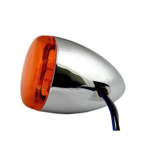 PartzBiz HD: 4421371-Chris Products 8501A Chrome Amber Bullet Style Universal 12V สัญญาณไฟเลี้ยวรถจักรยานยนต์แต่ละชุดไฟกระพริบ Flasher สีส้ม Harley เมตริก CUSTOM Power Sports