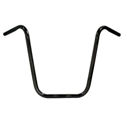 PartzBiz HD MU40062 - Chrome 16 ” Rise Black Ape Hanger 1 ” แฮนด์บาร์สไตล์ Harley 82-Later