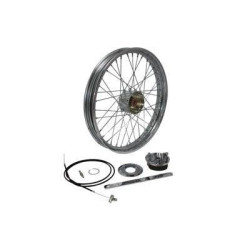 PartzBiz HD VT52-0358 - Chrome 21x2.15 Mini Drum 40 Spoke ล้อหน้า Harley Chopper Bobber แข็ง