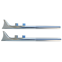 PartzBiz HD MW64-376 - Chrome 33” Fishtail Slip-On Mufflers ท่อตรง 64-376 Harley Touring 95-16 PartzBiz HD MW64-376 - Chrome 33” Fishtail Slip-On Mufflers ท่อตรง 64-376 Harley Touring 95-16