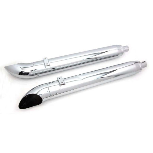 PartzBiz HD: 4421300-Chrome 4" Turnout Slip-On Mufflers w/ Adjustable Tips 17-19 Indian Chief 30-1751 V-Twin V Twin