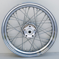 PartzBiz HD MW36-606 - Chrome 40 Spoke 16" x 3" Rear Wheel Harley Softail FL Wide Glide 73-83 electra road street glide king best for touring flht flhr flhx ultra milwaukee eight m8 twin cam tc big twin fat boy bob breakout springer standard rocker blackline cross bon