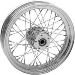 PartzBiz HD DS02040424 - Chrome 40 Spoke Laced 16" Rear Wheel Harley 02-07 FLH/T 41052-02 W/O ABS Touring Electra Glide Road Glide Street Glide Road King best new rim upgrade replacement custom chopper bobber Bagger