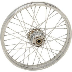 PartzBiz HD DS02030632 - Chrome 40 Spoke Laced 21" Front Wheel Harley 07-17 FLST FXS FLS W/O ABS Softail best new replacement upgrade rim custom motorcycle Chopper Bobber