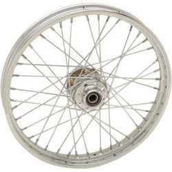 PartzBiz HD DS02030621 - Chrome 40 Spoke Laced 21" Front Wheel Harley 12-17 FLST FXS FLS W/ ABS Softail best new replacement upgrade rim custom motorcycle Chopper Bobber