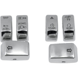 PartzBiz HD DS06160152 - Drag Chrome 6 Piece Handlebar Control Switch Key Cap Set Harley Softail 2011 | Drag Specialties PartzBiz HD DS06160152 - Drag Chrome 6 Piece Handlebar Control Switch Key Cap Set Harley Softail 2011 | Drag Specialties